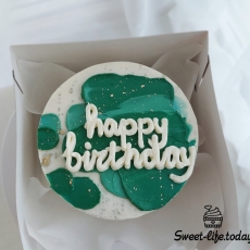 Бенто-торт с мазками "Happy Birthday"