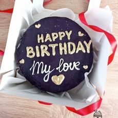 Черный бенто-торт  "Happy Birthday"