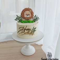 Торт с пряником льва и топпером