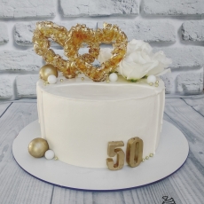 Торт на золотую годовщину свадьбы