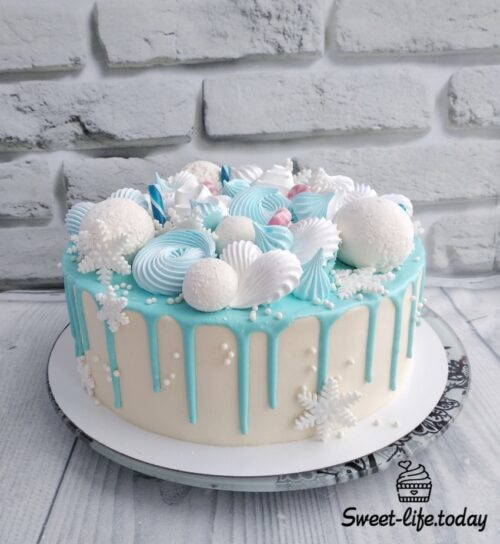 Классическое украшение женского торта на день рождения