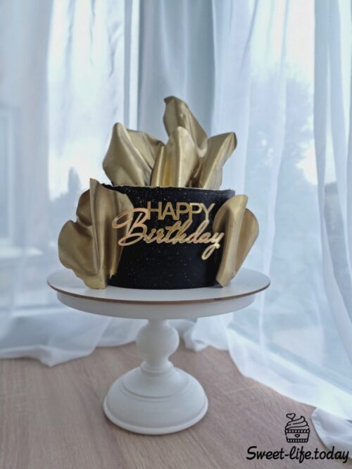 Мужской золотой торт на день рождения